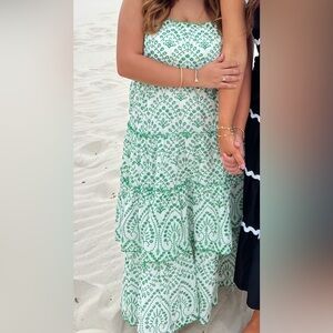 Green Patterned Women's Dress